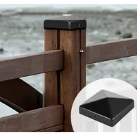 Swanew 10x Pfostenkappe Pyramide Abdeckkappe Pfostenkappe für Holzpfosten 71x71mm Schwarz