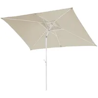 Svita Sonnenschirm 3x2m Balkonschirm rechteckig mit Sonnenschutz Matt Beige/Weiß