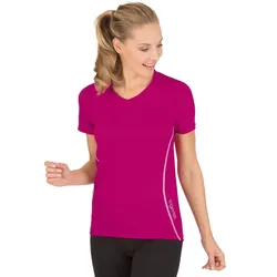 T-Shirt TRIGEMA "TRIGEMA Sportshirt COOLMAX", Damen, Gr. XXL, pink (magenta), 100% Polyester (recycelt), sportlich, Kurzarm, Shirts