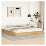 vidaXL Massivholzbett ohne Matratze 180x200 cm Eichenholz