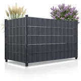 MuCoLa Sichtschutzstreifen 260 x 19 cm Grau PVC 10 St.