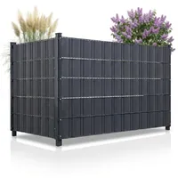MuCoLa Sichtschutzstreifen 260 x 19 cm Grau PVC 10 St.