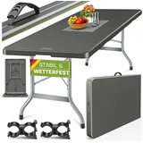 tillvex Campingtisch Klappbar Anthrazit 180x75cm