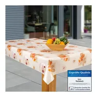 Laro Tischdecke Wachstuch-Tischdecken Abwaschbar Herbstblätter braun – rechteckig orange