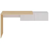 vente-unique Konsolenschreibtisch hängend mit 2 Schränken - Weiß 150 cm,