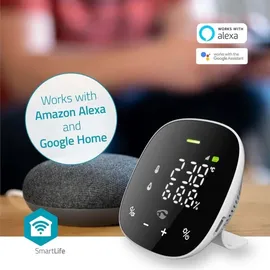 Nedis SmartLife Luftqualitätsmonitor mit Display, Luftgütesensor (WIFISA20CBK)