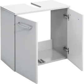 Saphir Waschbeckenunterschrank 2 Türen 60 x 53 x 33 cm Weiß Hochglanz