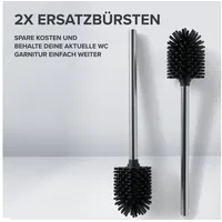 ovimar WC-Bürste Vesborg Silber/Schwarz 2er Set