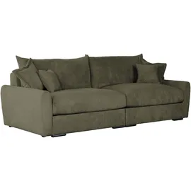 Home Affaire Big-Sofa HOME AFFAIRE "Finca XL, B: 190 cm", grün (olive), B:190cm T:123cm, 100% Polyester, Sofas, Big-Sofa, 4 Zierkissen, Mega-Sofa, in Cord oder Chenille-Struktur, Federkern