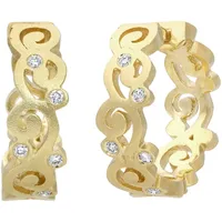 Firetti Paar Creolen »Schmuck Geschenk Gold 585 Ohrschmuck Ohrringe Ranke«, 73481147-0 gelbgoldfarben 0,1 ct SI = kleine Einschlüsse,