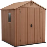 KETER Darwin 6x6, Braun, Außenmaße 190x183x221cm, wartungsfrei, wetterfest, wasserdicht, mit Unterboden