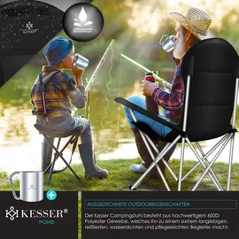Kesser Campingstuhl faltbar Gepolstert Schwarz