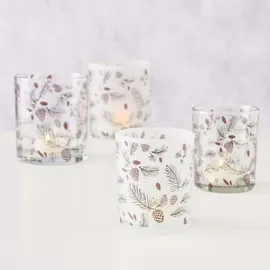 Mambocat B. Windlicht Pino 4tlg. klar & matt mit Zweigen & Tannenzapfen - 2023907