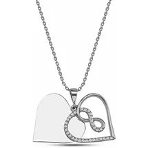 dKeniz Herzkette 925/- Sterling Silber weiß