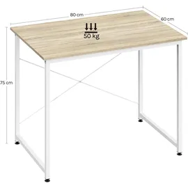 Woltu Schreibtisch Helle Eiche / Weiß