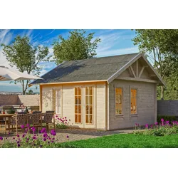 Gartenhaus SKANHOLZ "Bern 1", beige (natur), Fußboden im Gartenhaus, Gartenhäuser, mit 2. Schalung