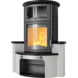 Kaminofen HARK 63 GT ECOplus 5 kW - Ofenkacheln: Opak-Schwarz - Korpus: titan