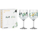 Ritzenhoff & Breker RITZENHOFF Botanic Glamour #7 #8 je 720 ml - 2er-Set - Serie - 2 Kelche mit Sterne-Mond-Motiv - Made in Germany