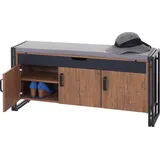 MCW Schuhkommode 53 x 110 x 30 cm 3D-Struktur Metall / Braun