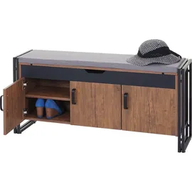 MCW Schuhkommode 53 x 110 x 30 cm 3D-Struktur Metall / Braun