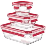 Emsa Vorratsdose Clip&Close 3tlg. Glas Rot
