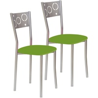 ASTIMESA SCPRVE Zwei Küchenstühle, Metall, grün, Altura de asiento 45 cms