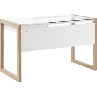 Beliani Schreibtisch weiß / heller Holzfarbton 120 x 60 cm JENKS