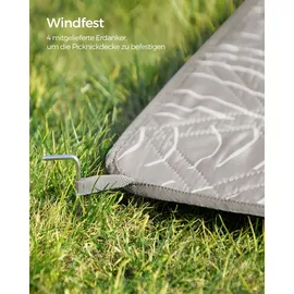 Songmics Picknickdecke Khaki 200 x 200 cm