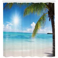 ABAKUHAUS Duschvorhang Tropical Seashore Palms 175 x 180 cm