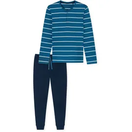 SCHIESSER Pyjama Casual Nightwear Blau/Weiß XL