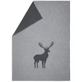 David Fussenegger Luca Hirsch Struktur Kuscheldecke 140 x 200 cm Grau/Silber