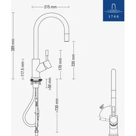 Villeroy & Boch Umbrella Flex edelstahl massiv 925400LC