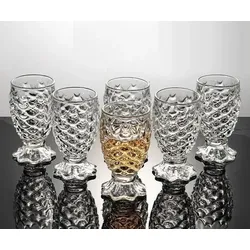 6 Trinkgläser Set 180ml 6 Gläser Glas Wasser Limonade Vintage Cognac Wein Retro