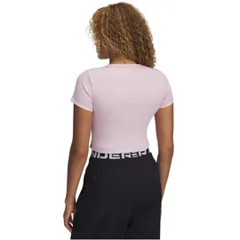 Under Armour Rival Rib Baby Tee Trainingsshirt Damen 647 - prime pink/white L