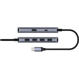 Cudy 6-IN-1 USB-C Hub with 4K HDMI - Grau/Silber
