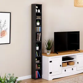 CARO-Möbel CD-Regal 20 x 17 x 186 cm Grau