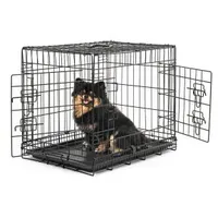 LIONTO Hundetransportkäfig Tiertransportbox Hundebox Größe (S) 45x31x36 cm