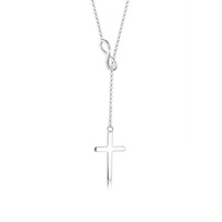 Elli Halskette Damen Y-Kette mit Kreuz Infinity Symbol in 925 Sterling Silber