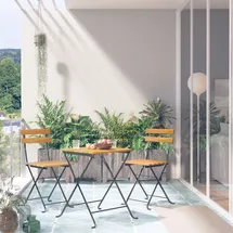 vidaXL Bistro-Set 3-tlg. natur klappbar
