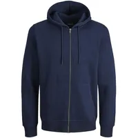 JACK & JONES Herren Jjebradley Zip Hood Noos Pls Sweatshirt-Jacke, Marine, 5XL Große Größen EU