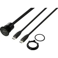 TRU Components USB-C® (3.1) 2x Buchse/Stecker 1m Kabel schwarz