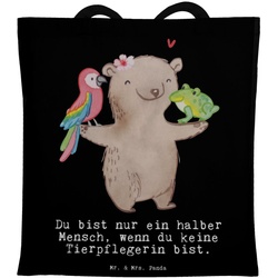 Mr. & Mrs. Panda Tragetasche Tierpflegerin mit Herz – Schwarz – Geschenk, Ausbildung, Beutel, Eink (1-tlg) schwarz