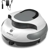 POOLPURE Akku Poolroboter 2026 – Kabelloser Poolsauger mit 100 Min Laufzeit, Automatischer Poolreiniger für Flache Aufstellbecken bis 90m2, Dual Hall-Sensoren, 5000mAh, IPX8