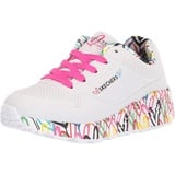 SKECHERS Mädchen Uno Lite Lovely Luv Sneaker, White Synthetic H. Pink Trim, 33 EU