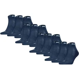 Puma Cushioned Quarter Socken 12er Pack Blau 39-42
