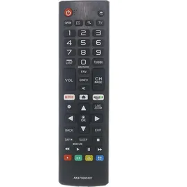azurano Fernbedienung für LG AKB75095307, AGF76631064 für LG LED Smart TV - Direkttasten für Netflix & am (Gerätespezifische Fernbedienung, Infrarot), Fernbedienung, Schwarz