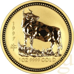1 Unze Goldmünze Australien Lunar I Ochse 1997
