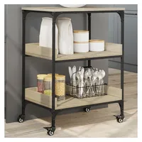 VidaXL Küchenwagen Sonoma-Eiche 60x41x80,5 cm Holzwerkstoff