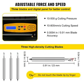 Vevor Vinyl Schneideplotter 720 mm SignMaster Bodenständer, Plottermaschine Schnittgeschwindigkeit 10–800 mm / s, Schnittkraft 10-500 g, Schrittmotor, fünf Vinylrollen, 16 MB, 13,5 kg,