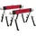 Homcom Arbeitsbock Metall 64-81 cm Rot klappbar 7-fach höhenverstellbar